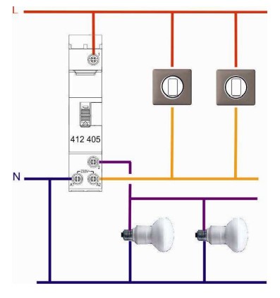 Aansluitschema 1F Legrand